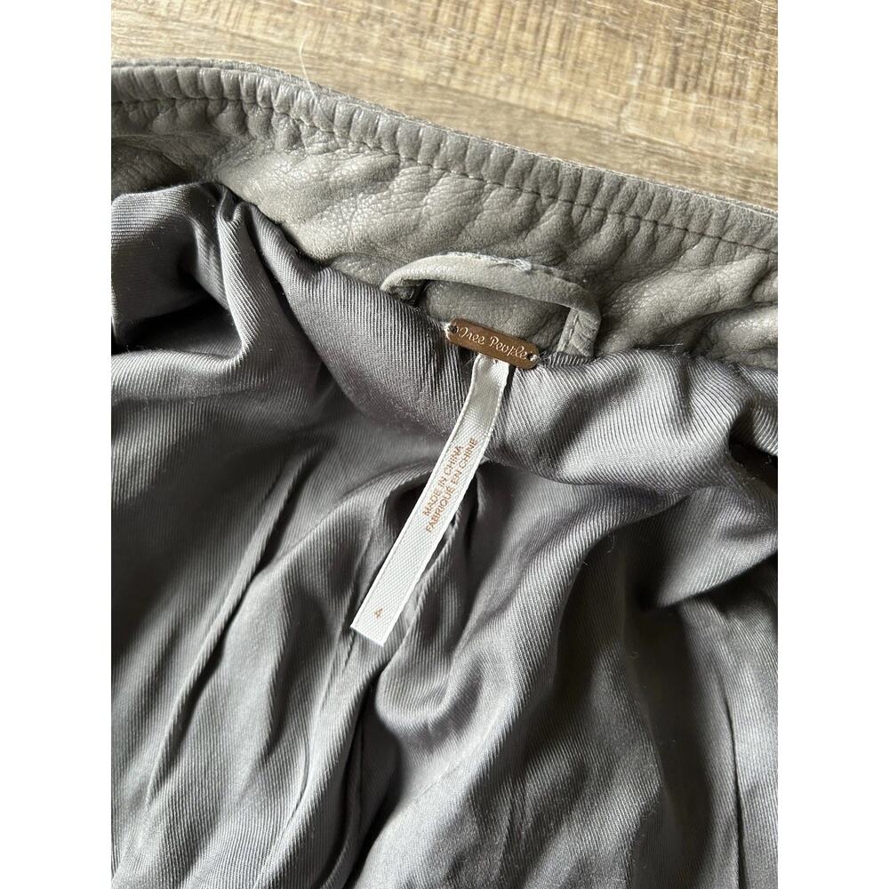 Free People Steel Mill Moto Jacket Womens 4 Gray Faux Leather Vegan NWT - Picture 13 of 14
